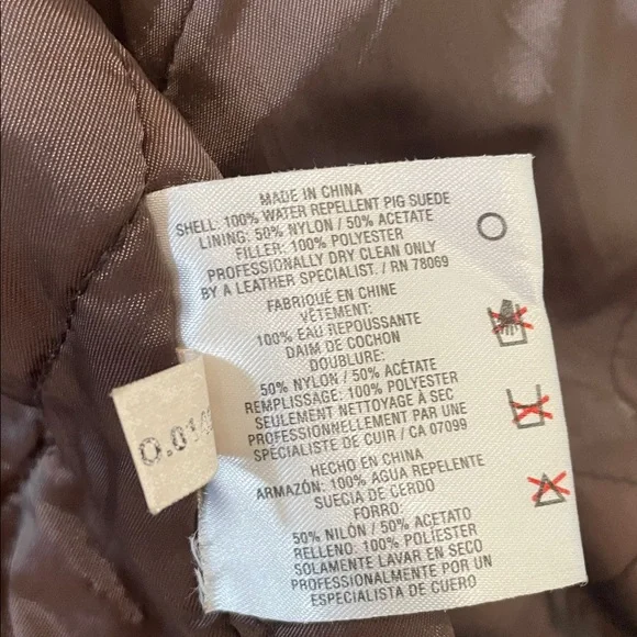 Ashworth Men’s Genuine Suede Leather Jacket Size XL